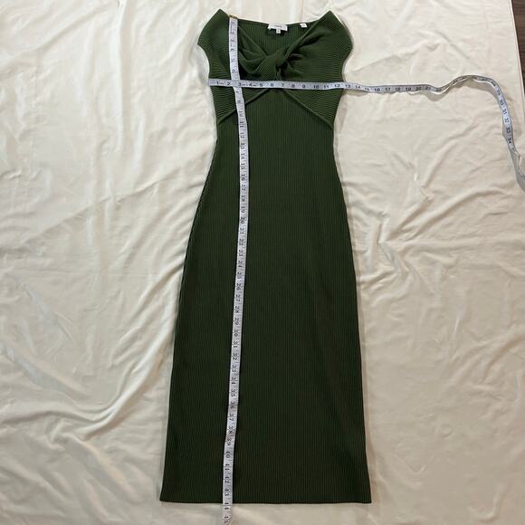 Vince Green Off Shoulder Twist Front Knit Midi Dress Wmns XXS Preppy Event - Picture 8 of 8